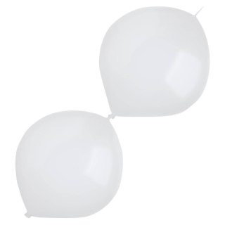 Balony lateksowe z łącznikiem Białe, Decorator Standard E-Link Frosty White,, 30cm, 50 szt.