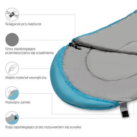 NC2008 ŚPIWÓR ROZM. M NIEBIESKO-SZARY 210 CM NILS CAMP