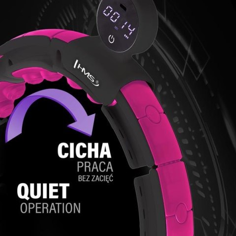 HHM16 HULA HOP BLACK/PINK Z MAGNESAMI I OBCIĄŻNIKIEM + LICZNIK HMS