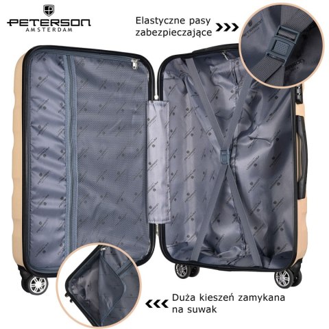 Elegancka, duża walizka podróżna ABS+ - Peterson Elegancka, duża walizka podróżna ABS+ - Peterson